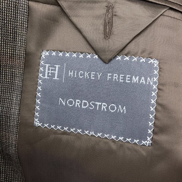 Hickey Freeman Blazer Men‎ 43 Brown Rust Windowpane Plaid Bespoke Union USA VTG - Picture 11 of 15